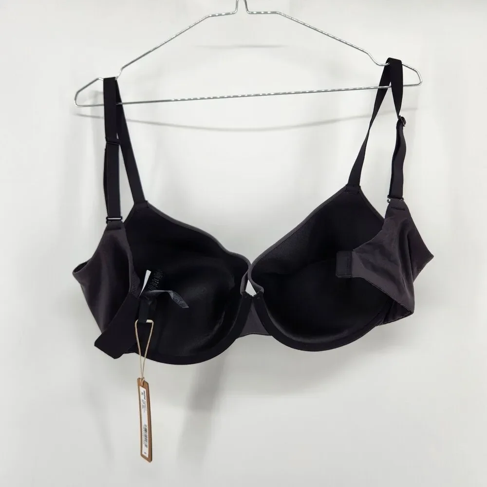 SKIMS 34DDDD Onyx Black Fits Everybody T-Shirt Bra NWT $54 - Picture 2 of 7